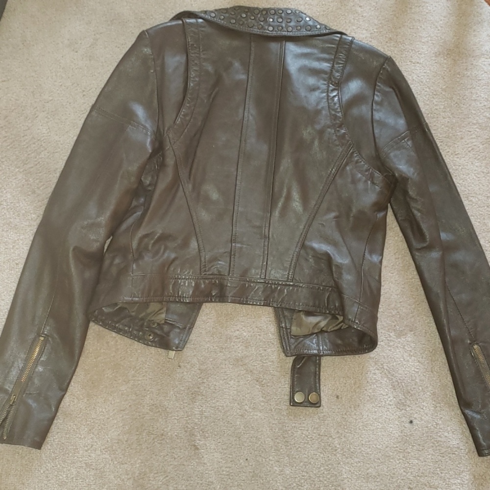 BEBE real leather dark moto jacket size Sm… - Picture 7 of 8